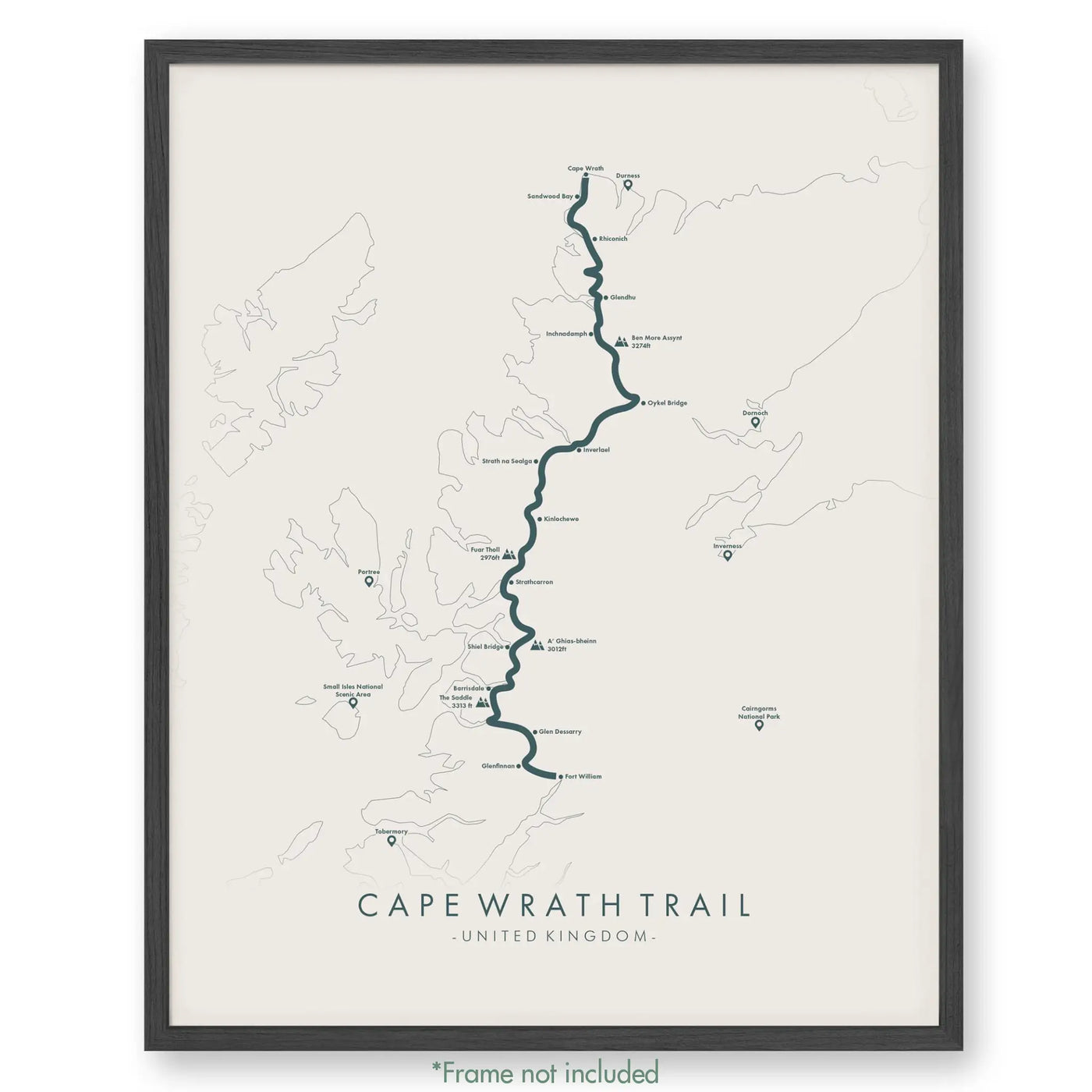 Trail Poster of Cape Wrath Trail - Beige