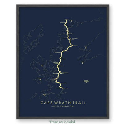 Trail Poster of Cape Wrath Trail - Blue