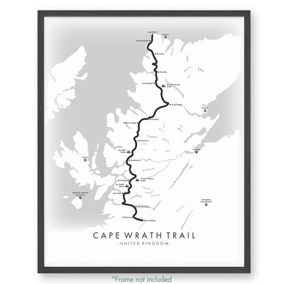 Trail Poster of Cape Wrath Trail - White