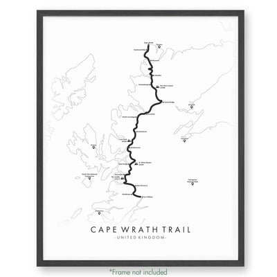 Trail Poster of Cape Wrath Trail - White