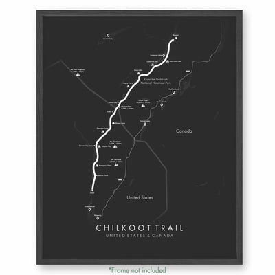 Trail Poster of Chilkoot Trail - Grey
