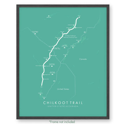 Trail Poster of Chilkoot Trail - Teal