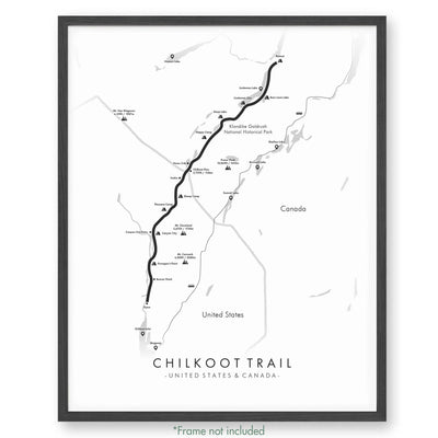 Trail Poster of Chilkoot Trail - White