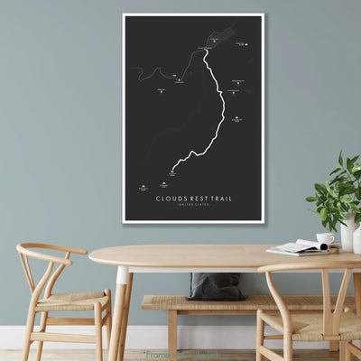 Trail Poster of Clouds Rest Trail - Grey Mockup