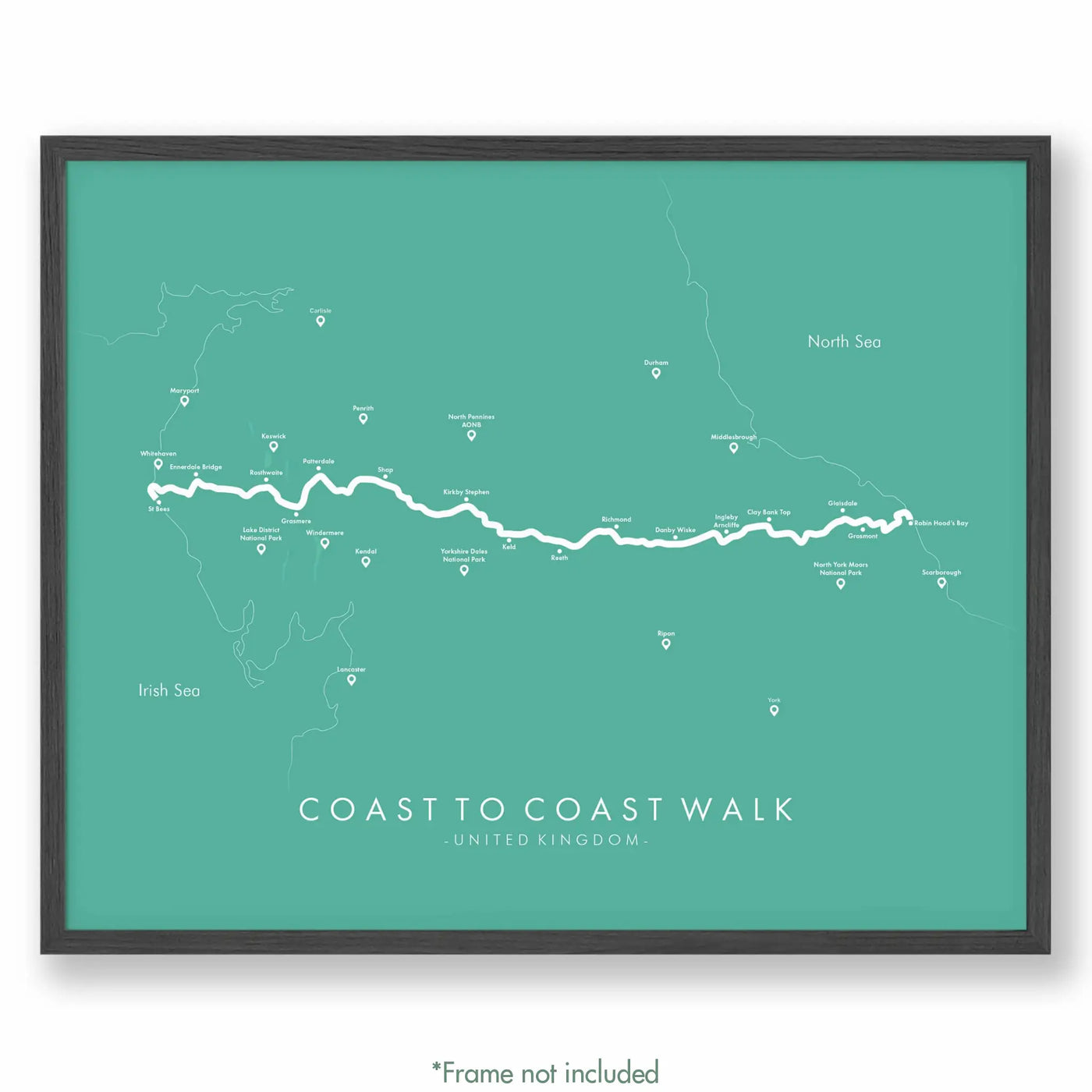 Trail Poster of Coast To Coast UK - Teal