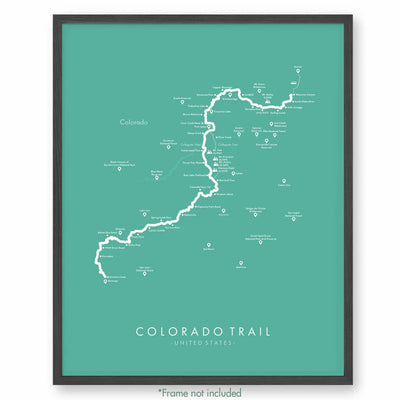 Trail Poster of Colorado Trail - West Collegiate - Teal