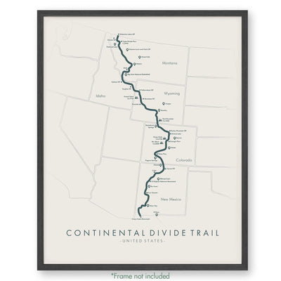 Trail Poster of Continental Divide Trail - Beige