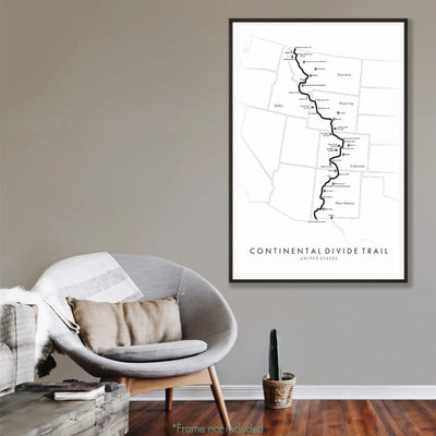 Trail Poster of Continental Divide Trail - White Mockup