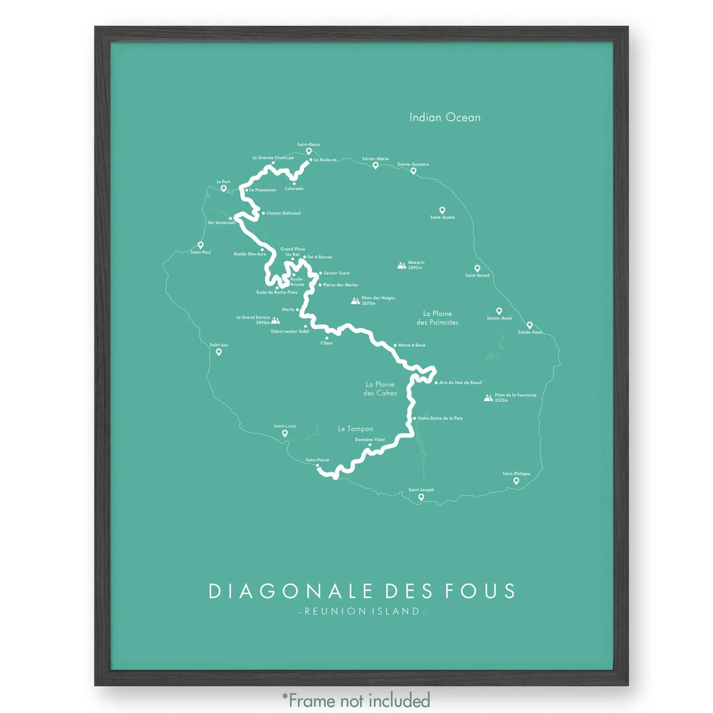 Trail Poster of Diagonale Des Fous - Teal