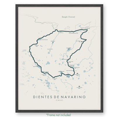 Trail Poster of Dientes de Navarino - Beige