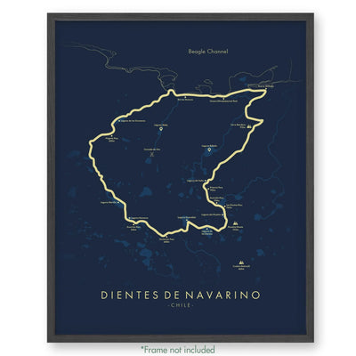 Trail Poster of Dientes de Navarino - Blue