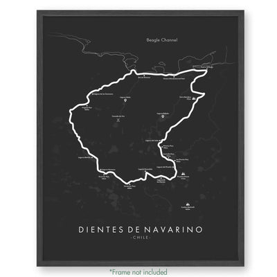 Trail Poster of Dientes de Navarino - Grey
