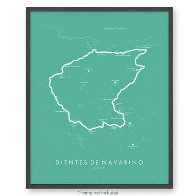 Trail Poster of Dientes de Navarino - Teal