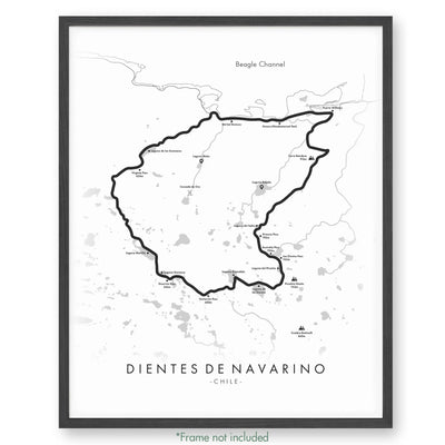 Trail Poster of Dientes de Navarino - White