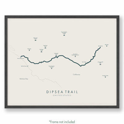 Trail Poster of Dipsea Trail - Beige