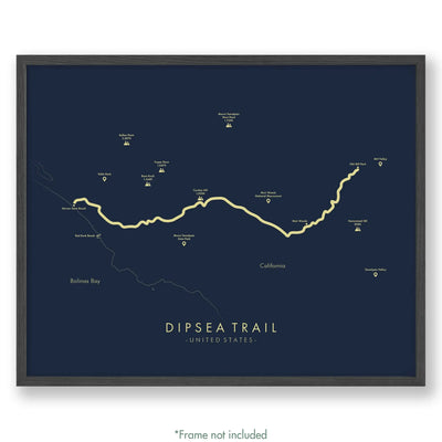 Trail Poster of Dipsea Trail - Blue