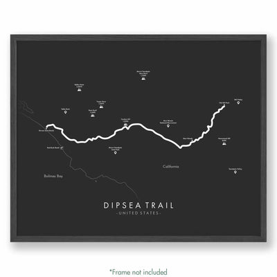 Trail Poster of Dipsea Trail - Grey
