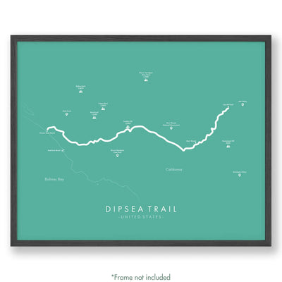 Trail Poster of Dipsea Trail - Teal