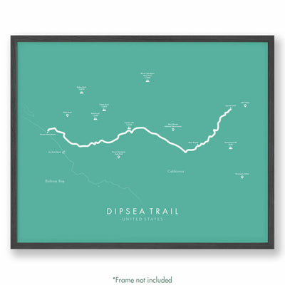 Trail Poster of Dipsea Trail - Teal