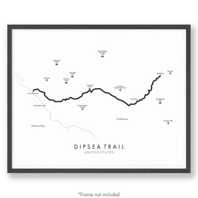 Trail Poster of Dipsea Trail - White
