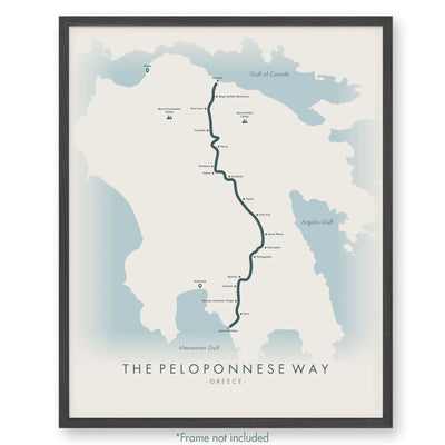 Trail Poster of E4 | The Peloponnese Way - Beige