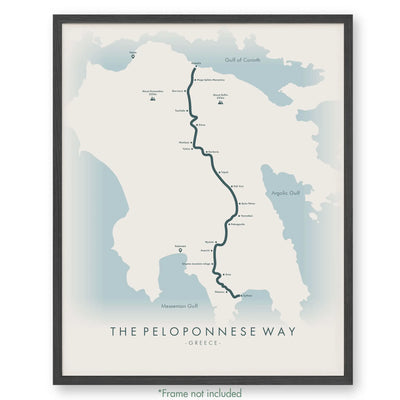 E4 | The Peloponnese Way Poster 12’’ X 16’’ / Beige Gytheio