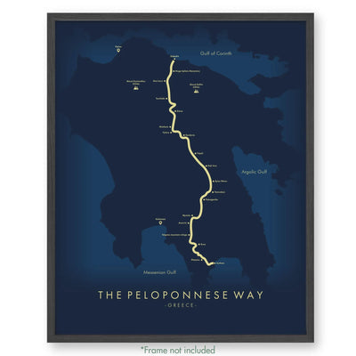 E4 | The Peloponnese Way Poster 12’’ X 16’’ / Blue Gytheio