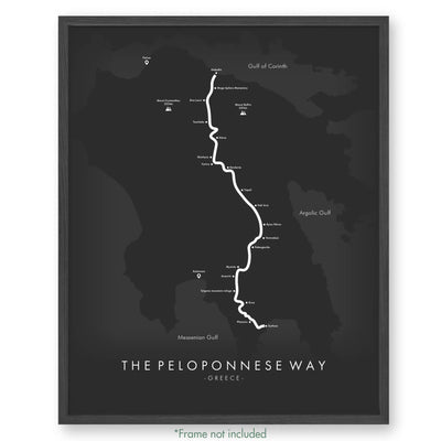 E4 | The Peloponnese Way Poster 12’’ X 16’’ / Grey Gytheio