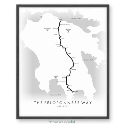 E4 | The Peloponnese Way Poster 12’’ X 16’’ / White Gytheio