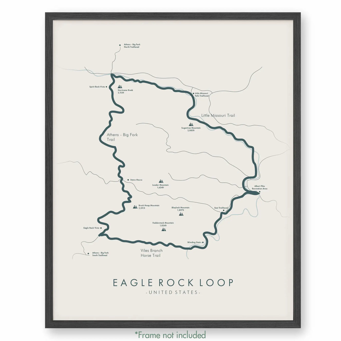 Trail Poster of Eagle Rock Loop - Beige