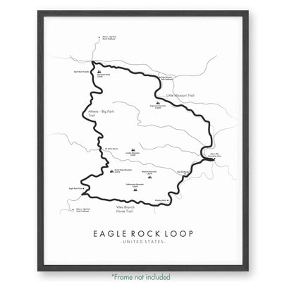 Trail Poster of Eagle Rock Loop - White