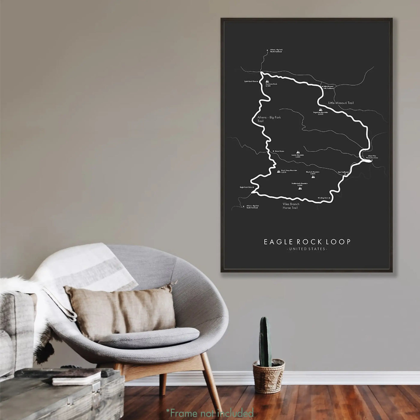 Trail Poster of Eagle Rock Loop - Grey Mockup