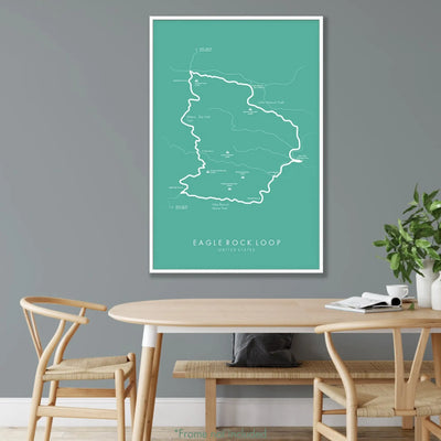 Trail Poster of Eagle Rock Loop - Teal Mockup