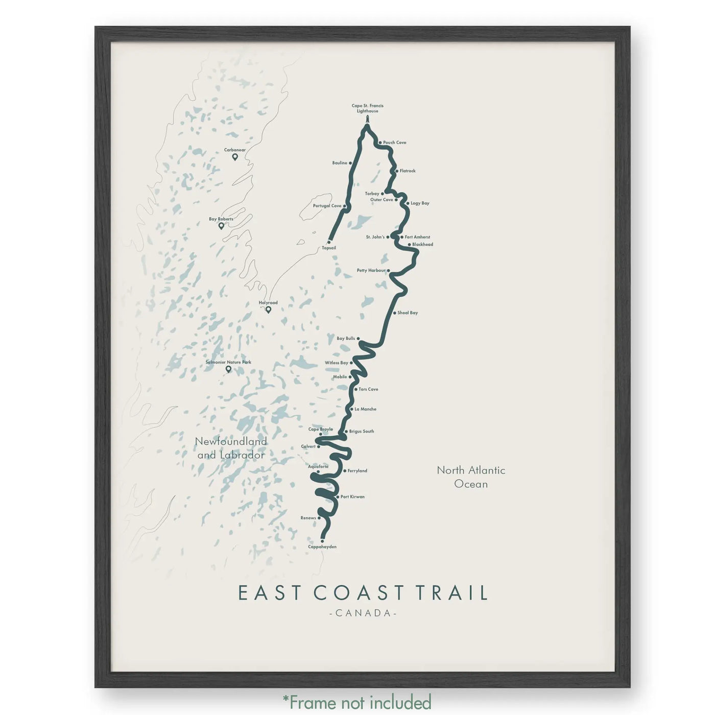 Trail Poster of East Coast Trail - Beige