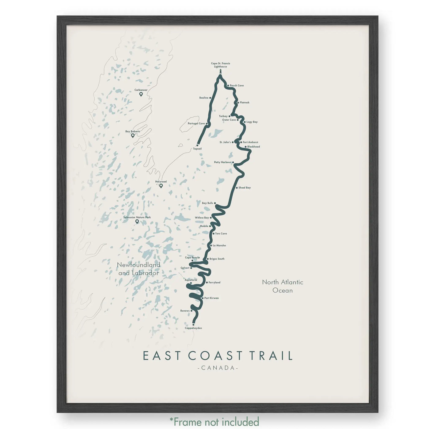 Trail Poster of East Coast Trail - Beige