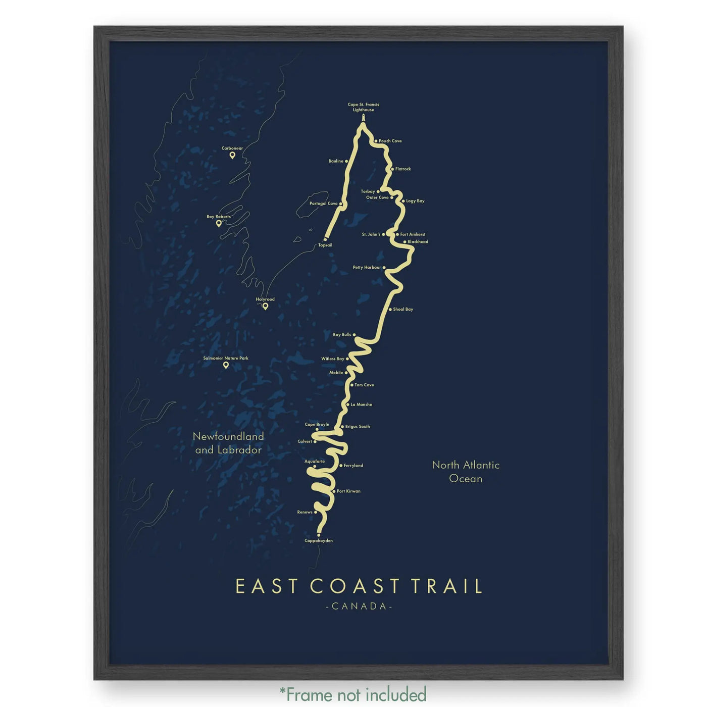 Trail Poster of East Coast Trail - Blue