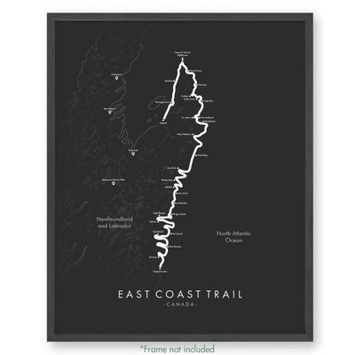 Trail Poster of East Coast Trail - Grey