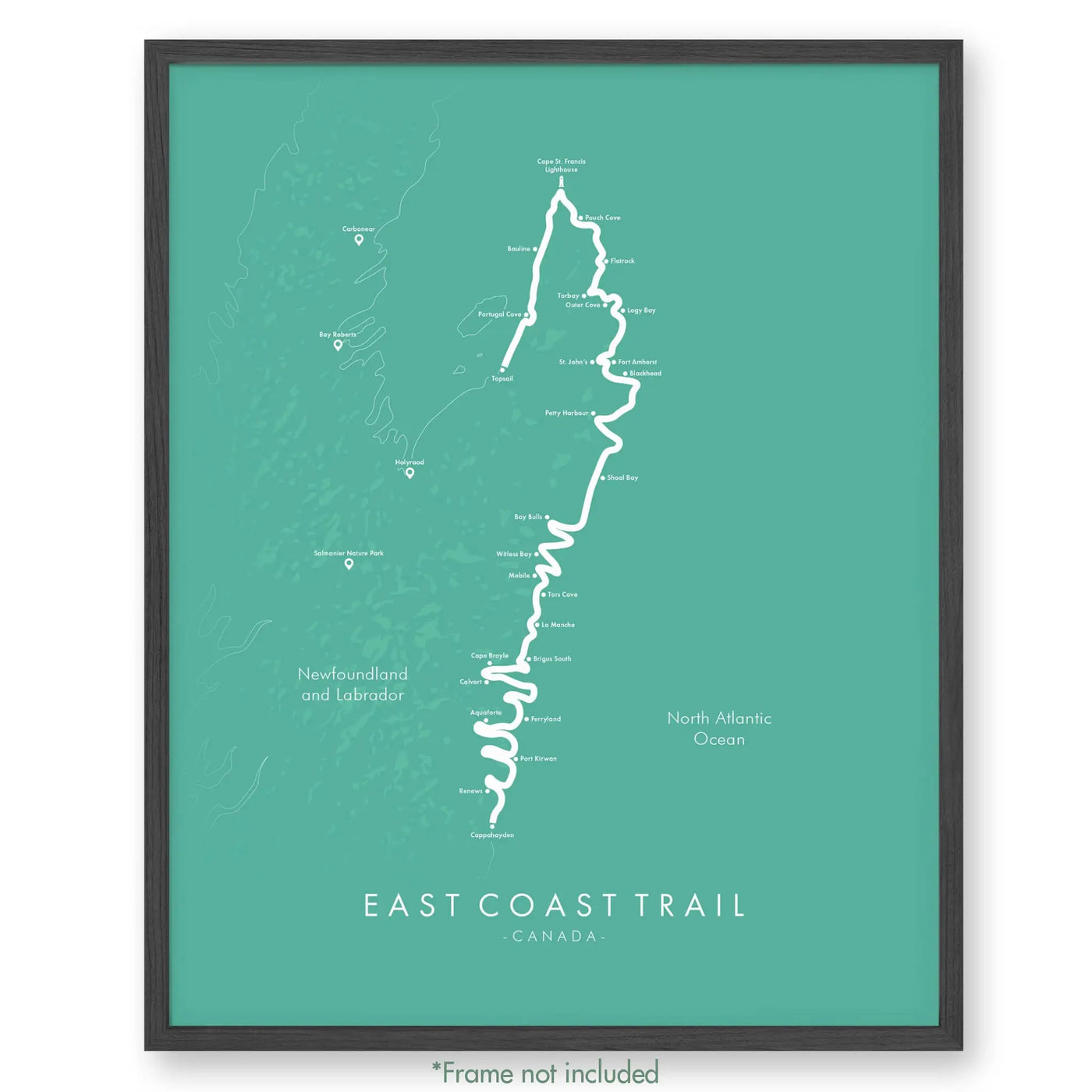Trail Poster of East Coast Trail - Teal