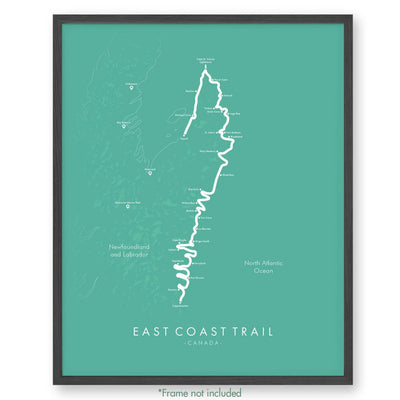 Trail Poster of East Coast Trail - Teal