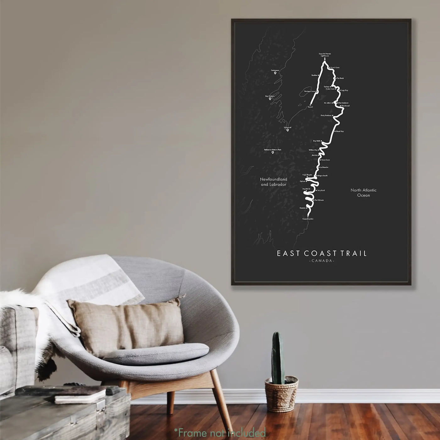 Trail Poster of East Coast Trail - Grey Mockup