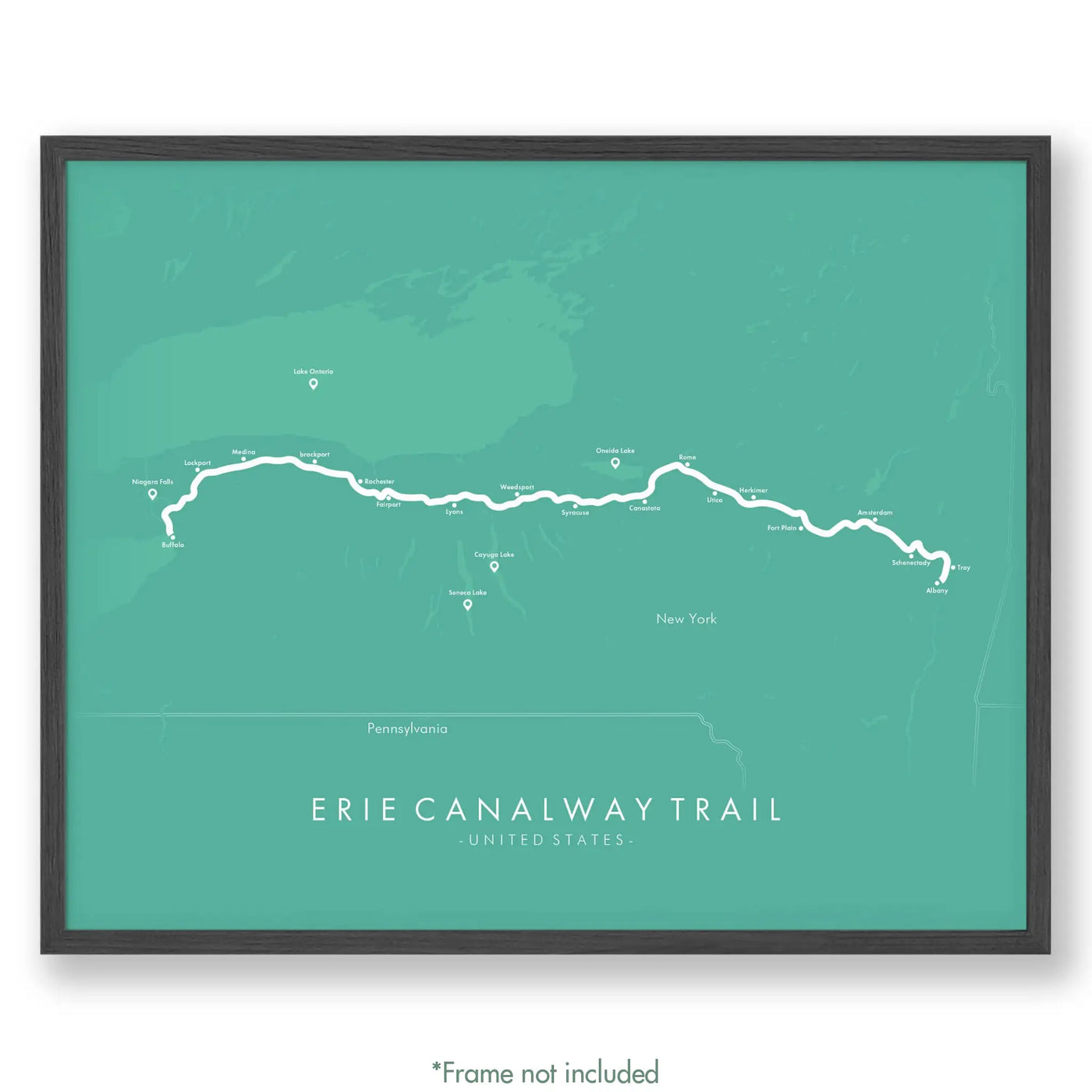 Trail Poster of Erie Canalway Trail - Teal