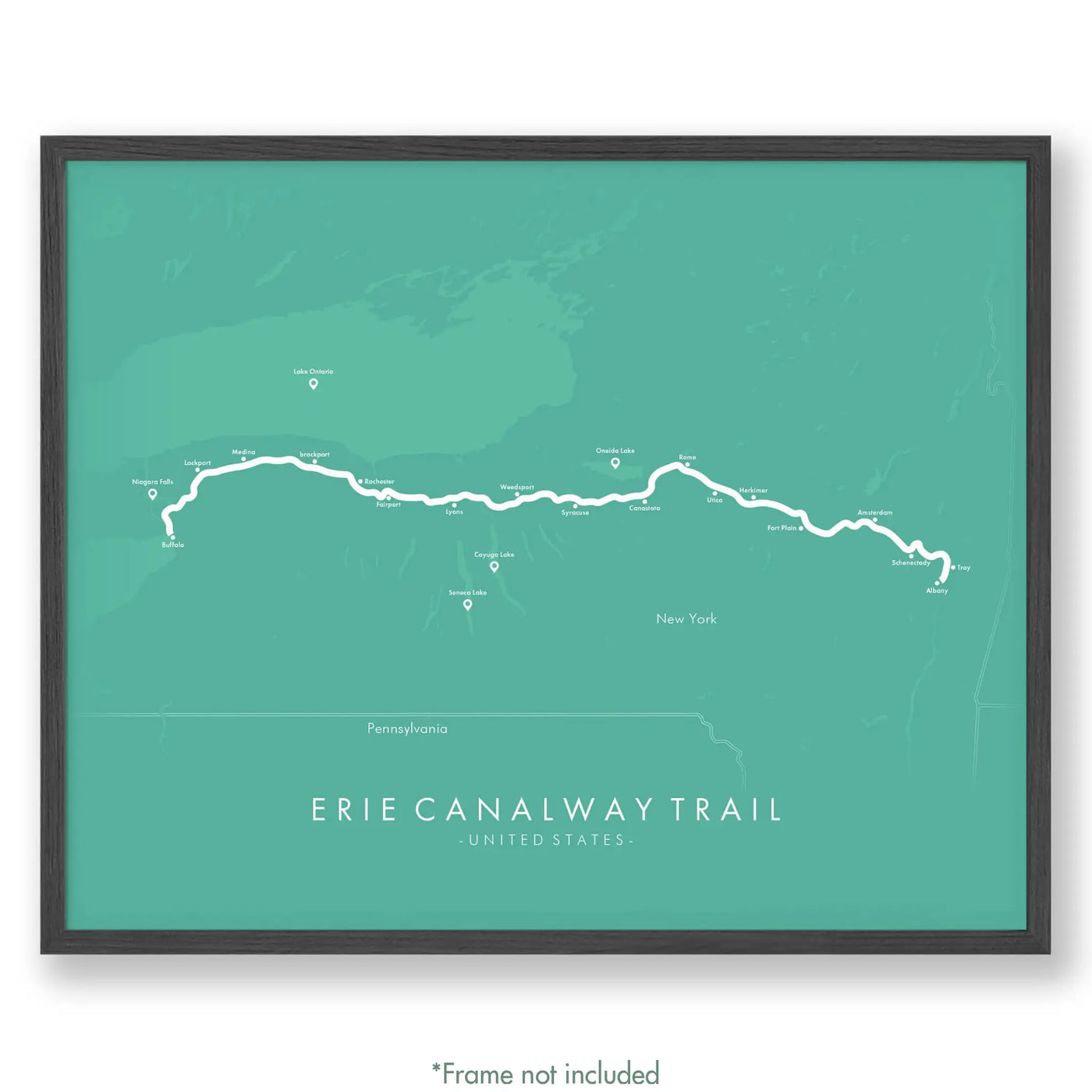 Trail Poster of Erie Canalway Trail - Teal