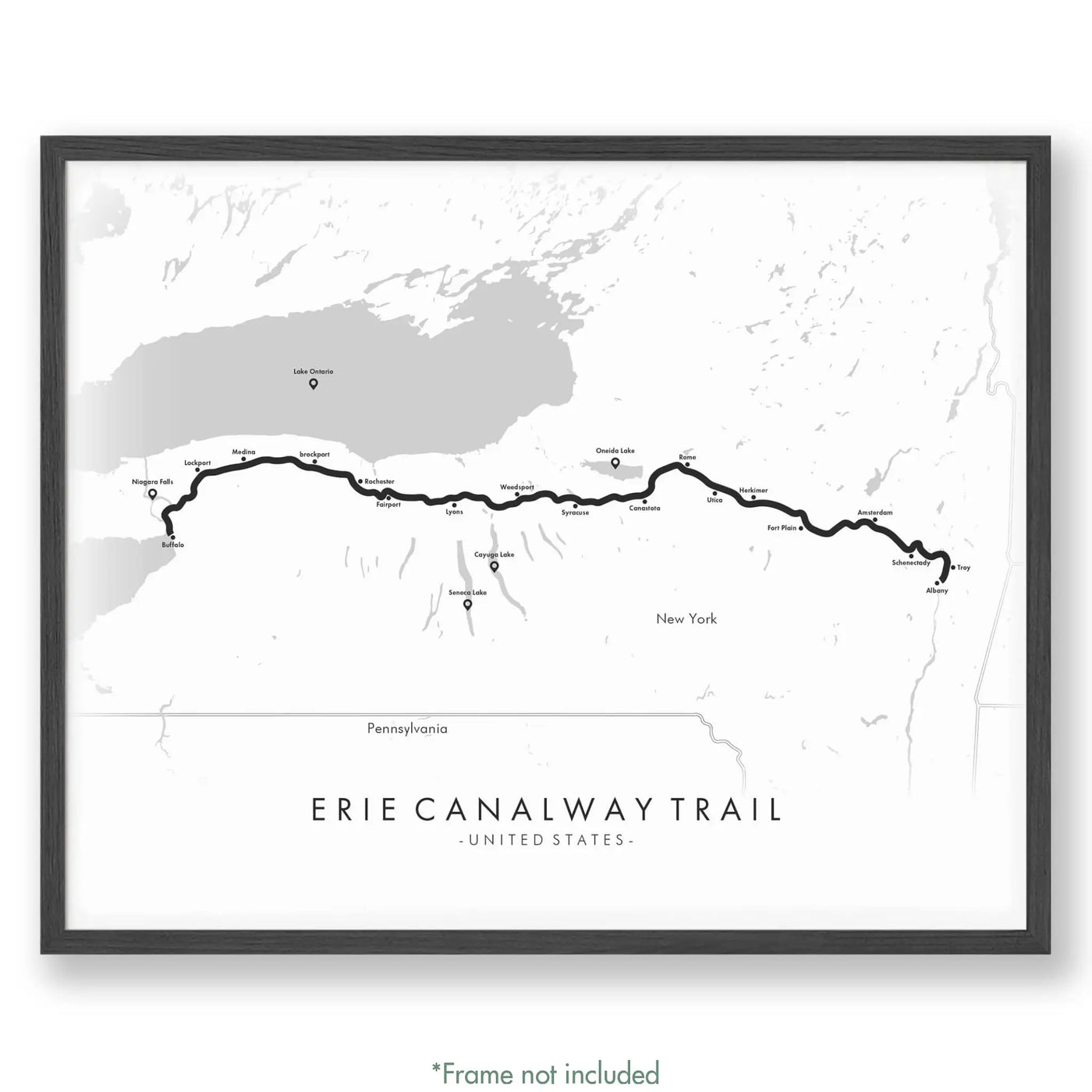 Trail Poster of Erie Canalway Trail - White