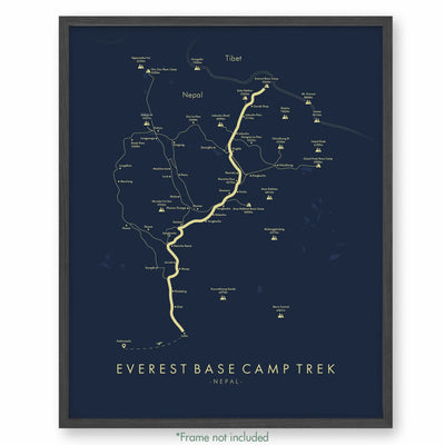 Trail Poster of Everest Base Camp Trek - Blue