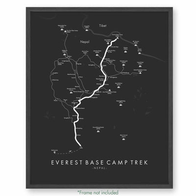Trail Poster of Everest Base Camp Trek - Grey