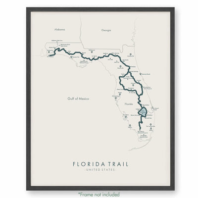 Trail Poster of Florida Trail - Beige