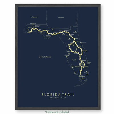 Trail Poster of Florida Trail - Blue