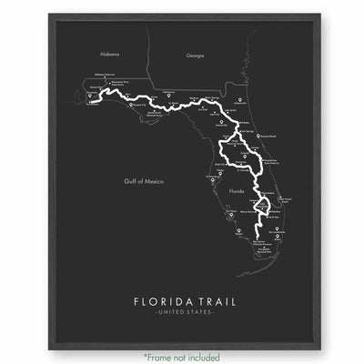 Trail Poster of Florida Trail - Grey