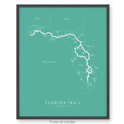 Trail Poster of Florida Trail - Teal