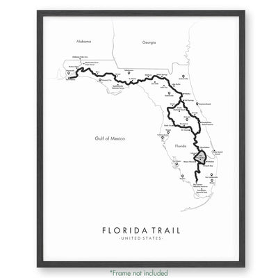 Trail Poster of Florida Trail - White